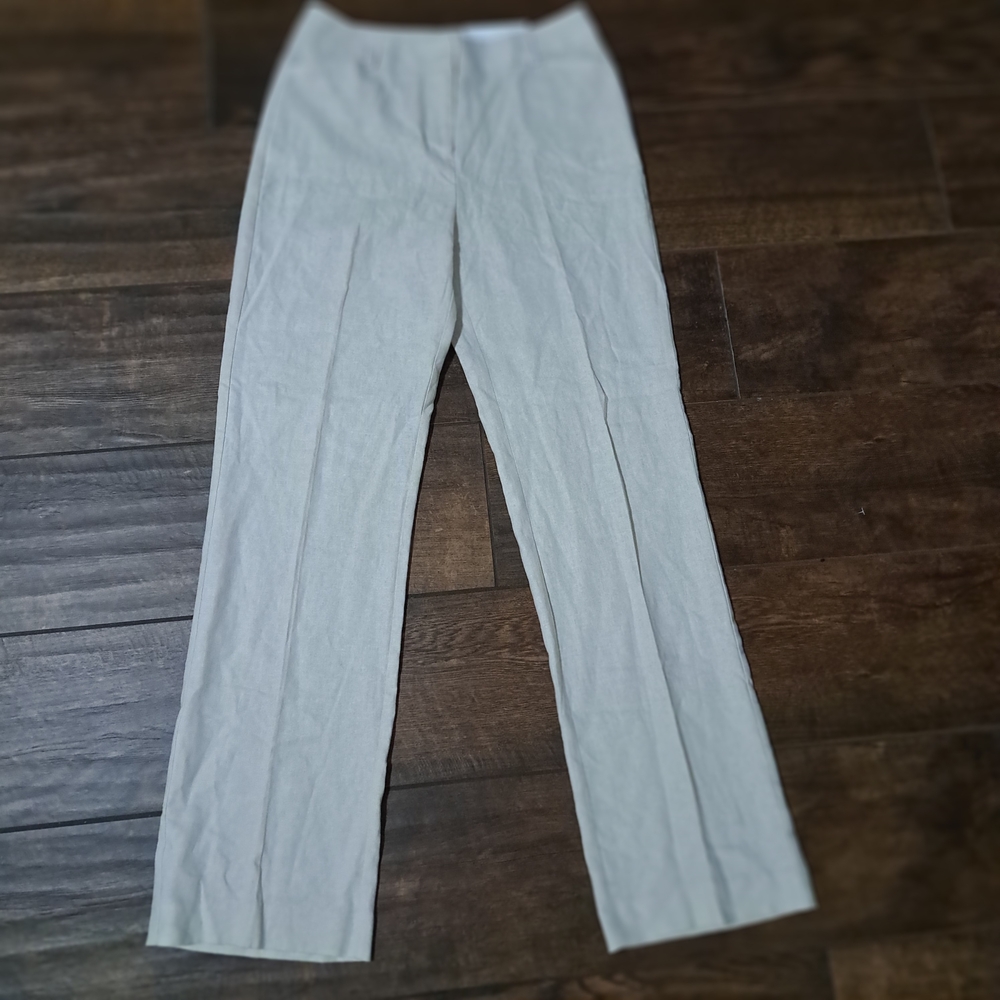 Beige Wide-Leg Pants